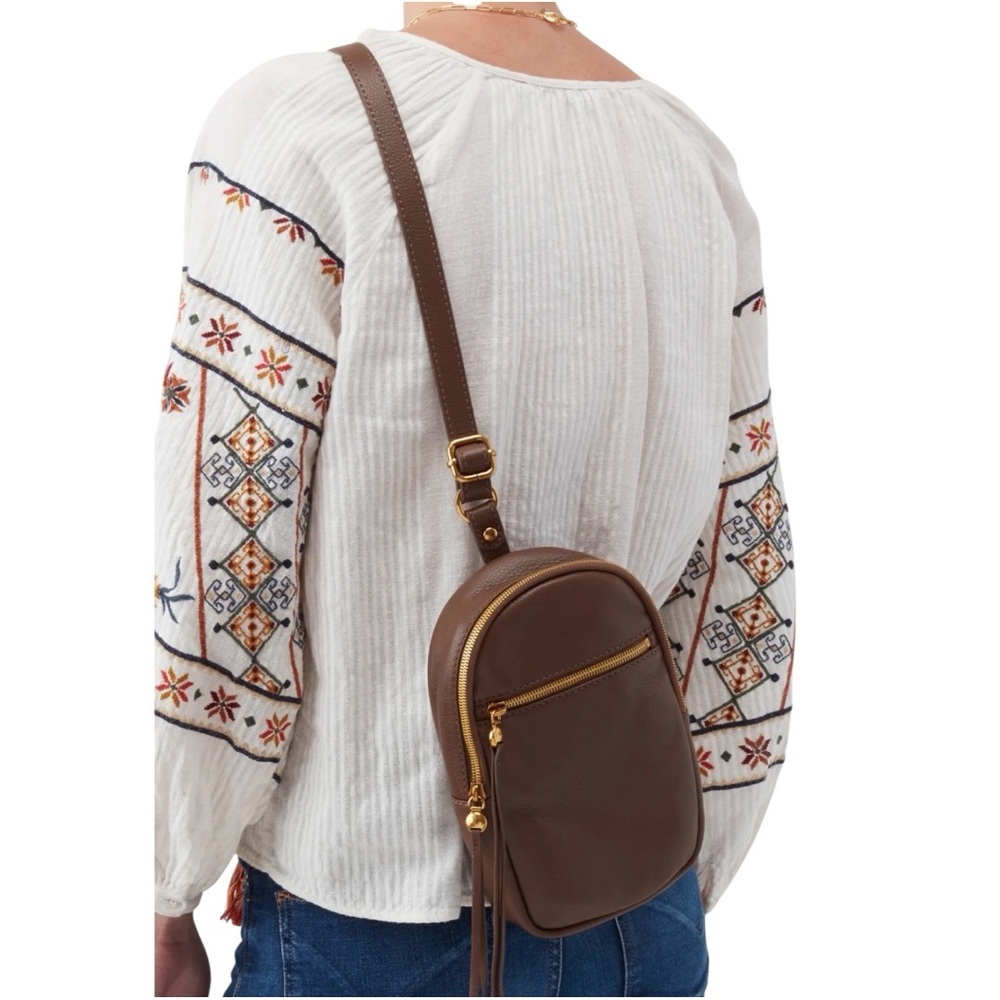 NWT HOBO Acorn Brown Leather Crossbody Bag